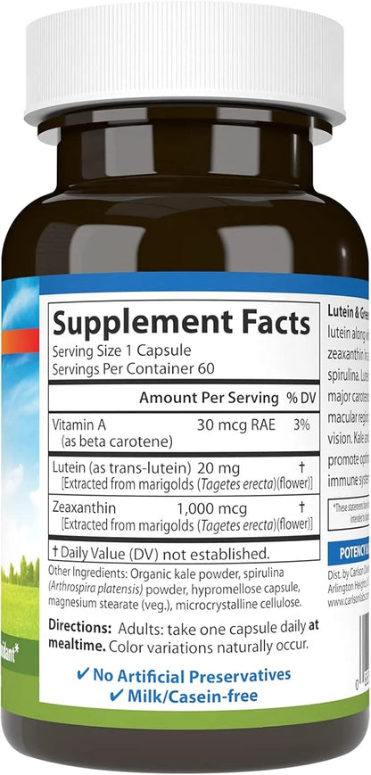 Carlson - Lutein & Greens, 20 60 Vegetarian