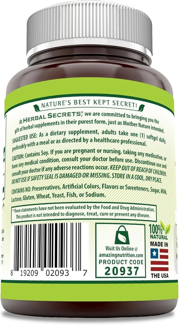Herbal Secrets Lutein with Zeaxanthin Supplement 40 Mg 60 Softgels