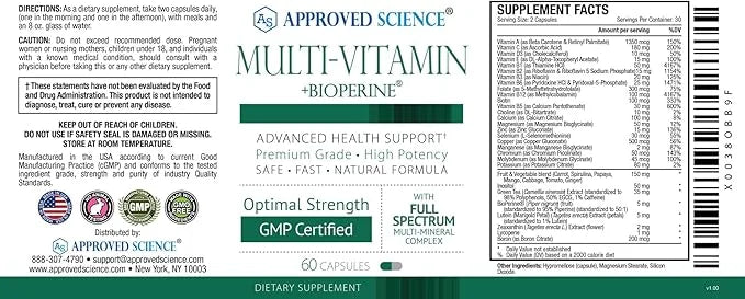 Approved Science Multi-Vitamin 60 Capsules 1 Month