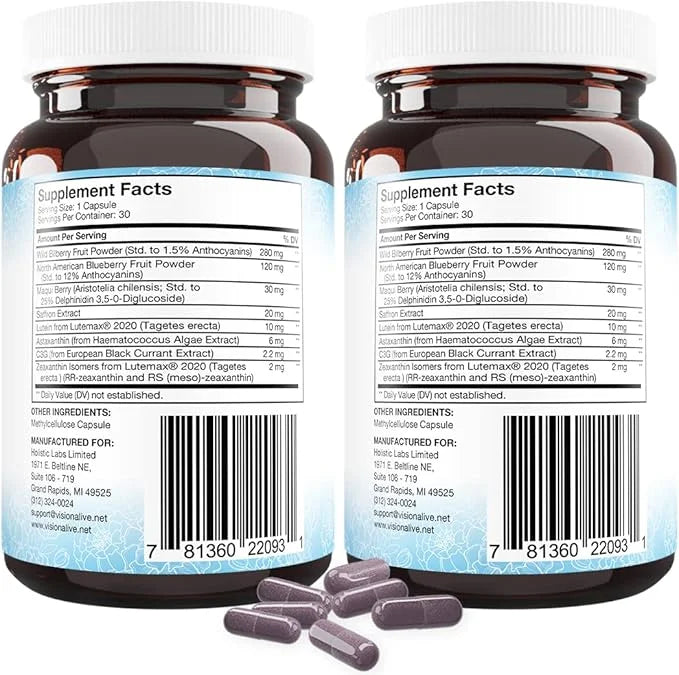 Vision Alive Max with 8 Natural 2020, Bilberries, c3g from (30 Count 2))