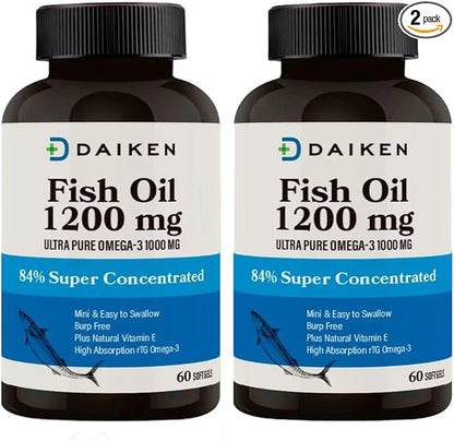 DAIKEN rTG Omega 3 1000mg, High 1200 mg, 60 Small 2)