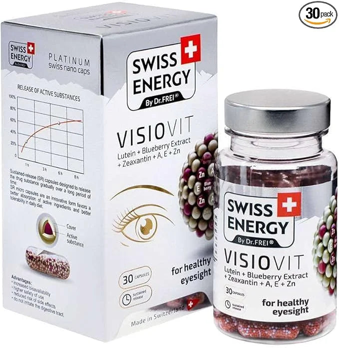 VISIOVIT Lutein + Blueberry Extract, 30 sustained-Release