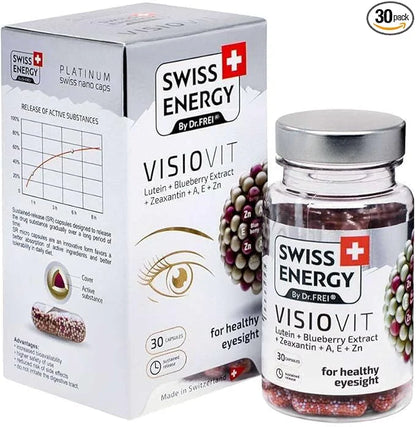 VISIOVIT Lutein + Blueberry Extract, 30 sustained-Release