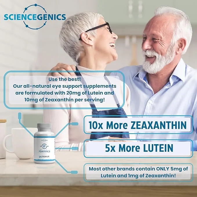 iGenics Premium Eye Vitamins with AREDs 2+ Formula 12 Natural, (1 Bottle)