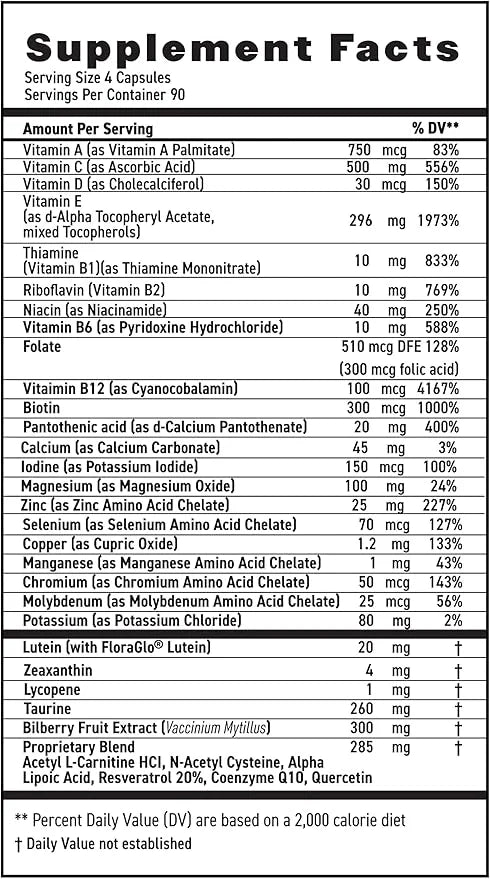 MaxiVision® AREDS 2 Whole Body Formula 2 Eye 360 Capsules (360 Capsules 1 Bottle