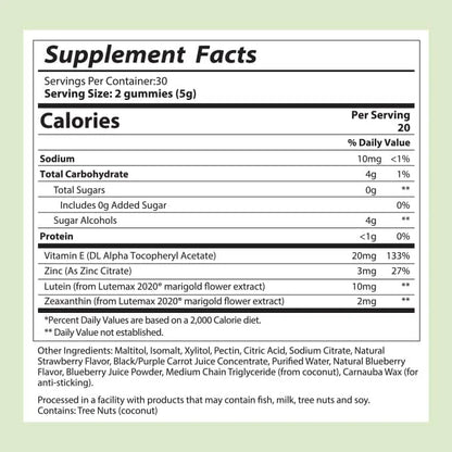 Eye Health Gummies 2020 | 60 Count 30-Day Supply