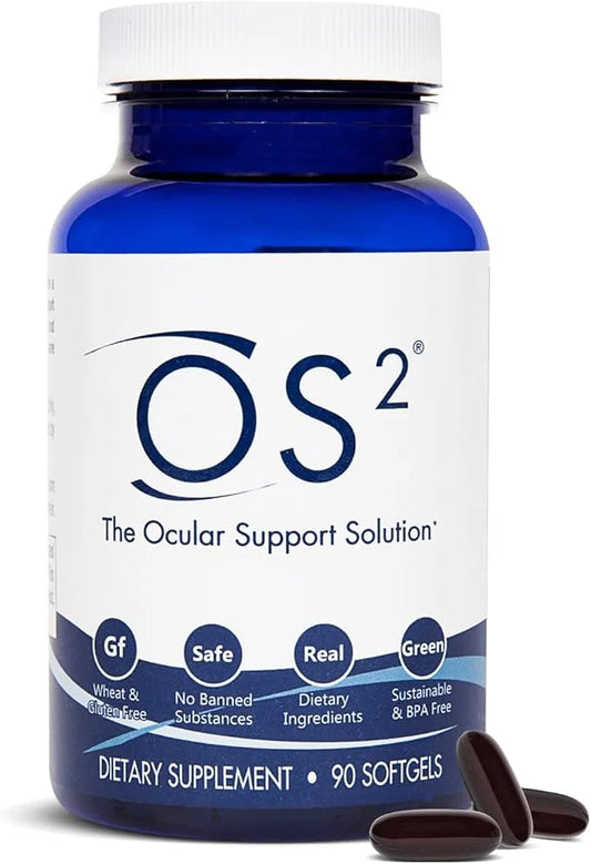 OS2 Ocular Support Solution 90Ct, Eye AREDS2, Vit Omega-3, Lutein