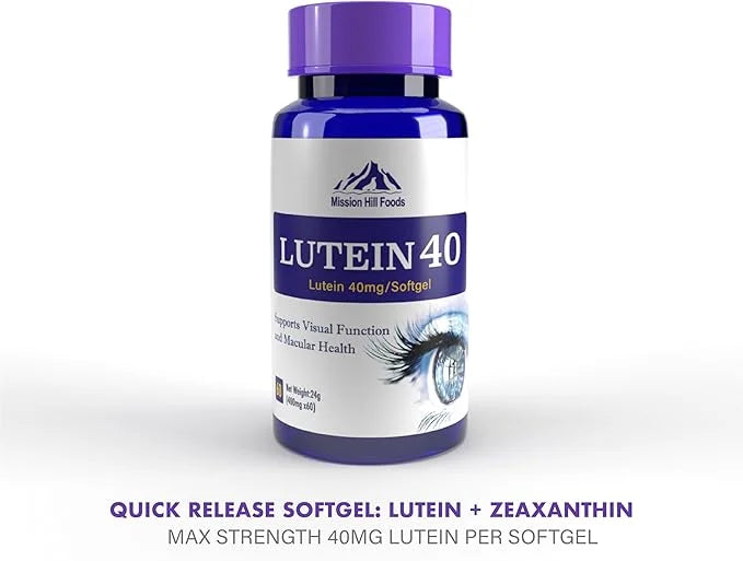 Mission Hill Foods– Lutein 40mg + 2mg Quick 60 Count 2 Month
