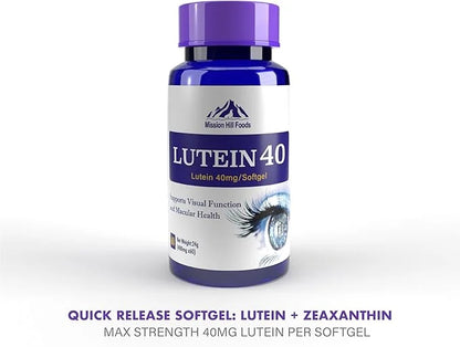 Mission Hill Foods– Lutein 40mg + 2mg Quick 60 Count 2 Month
