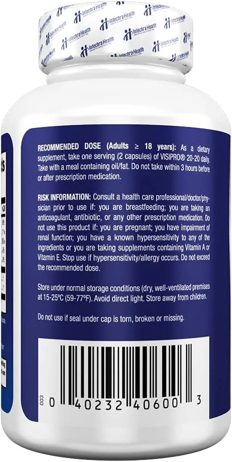 VISIPRO® 20-20 New Vision Health Supplement 60 Veggie