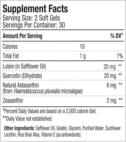 EyeAstin, BioAstin Hawaiian Astaxanthin with Lutein 60 Count