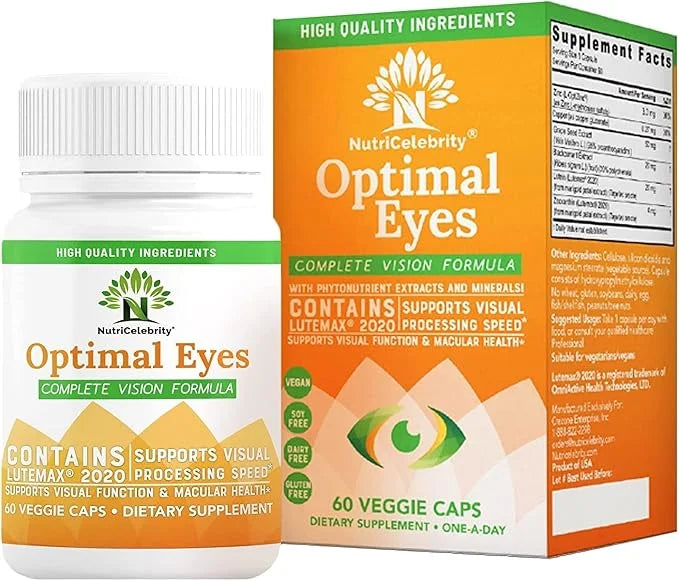 Nutricelebrity Optimal Eyes Vision Formula 2020 Lutein, 60 Capsules