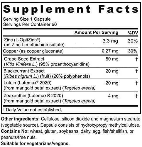 Nutricelebrity Optimal Eyes Vision Formula 2020 Lutein, 60 Capsules