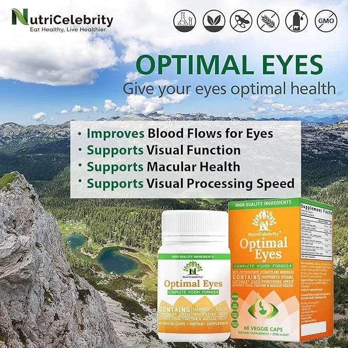 Nutricelebrity Optimal Eyes Vision Formula 2020 Lutein, 60 Capsules