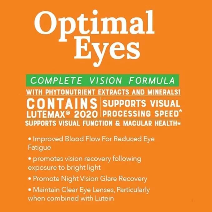 Nutricelebrity Optimal Eyes Vision Formula 2020 Lutein, 60 Capsules