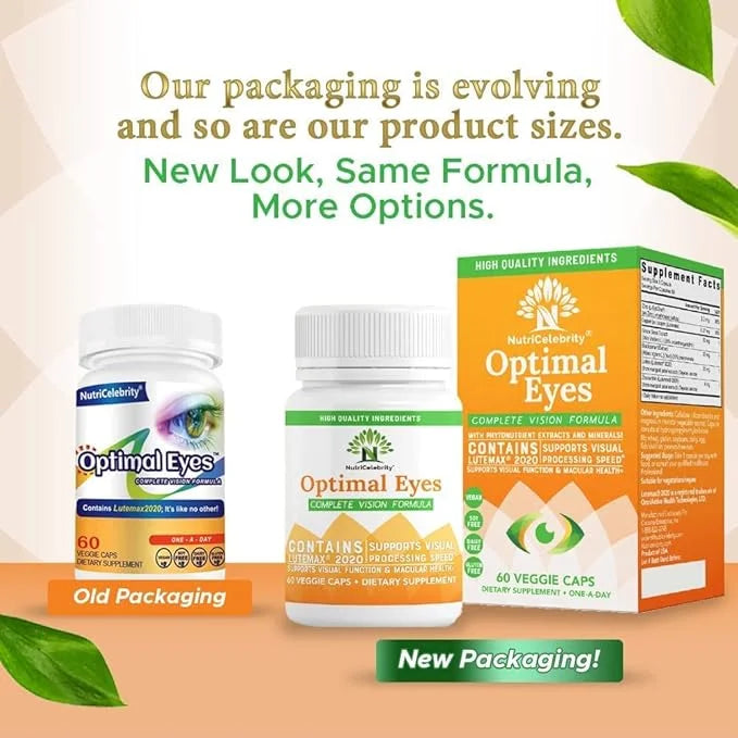 Nutricelebrity Optimal Eyes Vision Formula 2020 Lutein, 60 Capsules