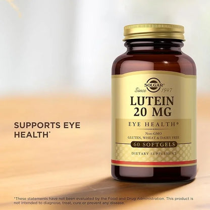 SOLGAR Lutein 20 mg 60 Softgels, 2 - 120 Total