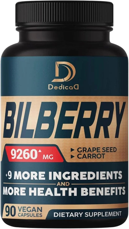 10in1 Bilberry Extract for Eyes Supplement 9260mg 3 Month 90 Capsules