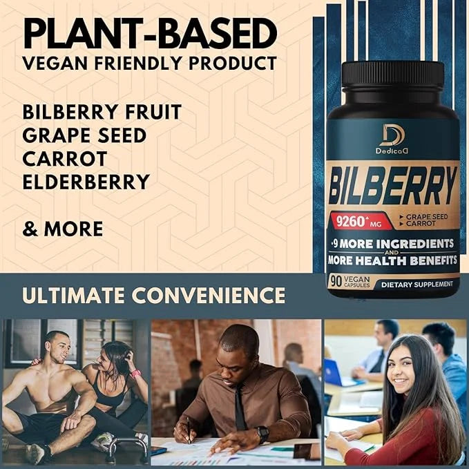 10in1 Bilberry Extract for Eyes Supplement 9260mg 3 Month 90 Capsules