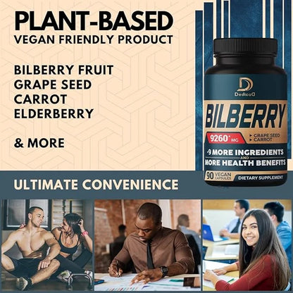 10in1 Bilberry Extract for Eyes Supplement 9260mg 3 Month 90 Capsules
