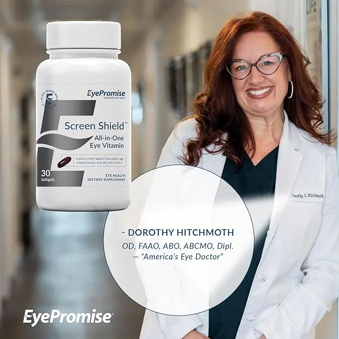 EyePromise Screen Shield All-in-One Eye Vitamin Omega–3 Fish B12, Zinc 30 One-A-Day,