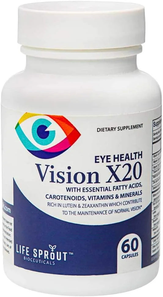 Vision X20 with Lutein, Beta-Carotene, L-Glutatione,