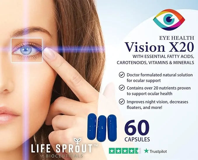 Vision X20 with Lutein, Beta-Carotene, L-Glutatione,