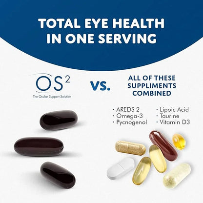 OS2 Ocular Support Solution 270Ct, Eye AREDS2, Vit Omega-3, Lutein