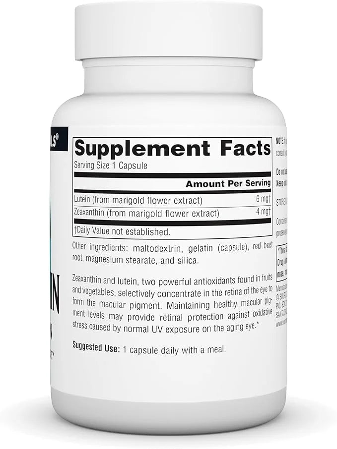 Source Naturals Zeaxanthin with Lutein, Antioxidant 10 mg 60 Capsules