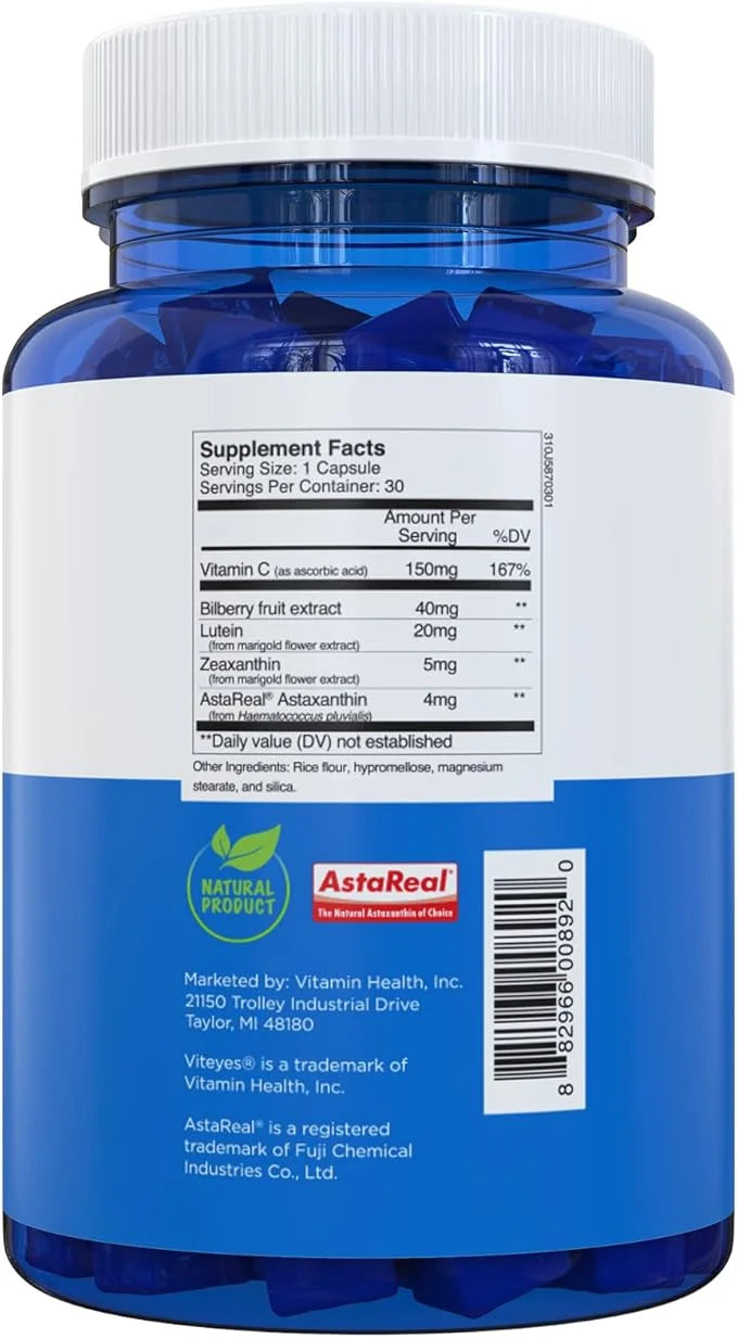 Viteyes Blue Light Defender+ Supplement Capsules, 30 Capsules