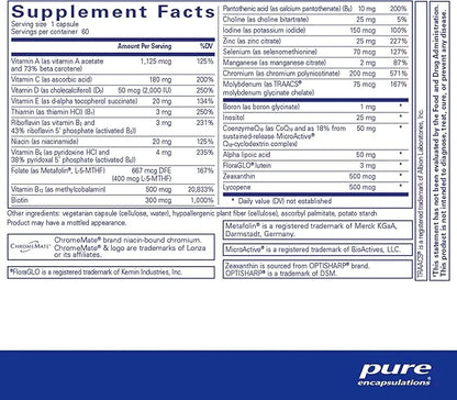Pure Encapsulations O.N.E. Multivitamin CoQ10, and 60 Capsules