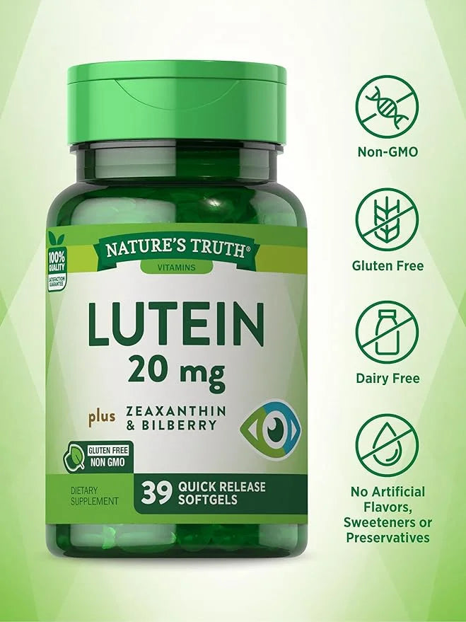 Lutein and Zeaxanthin Supplement 20mg | 39 Softgels