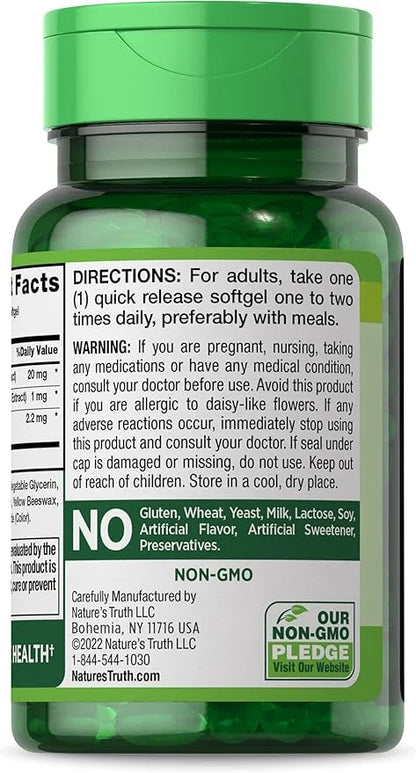 Lutein and Zeaxanthin Supplement 20mg | 39 Softgels
