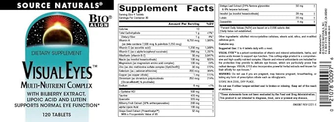 Source Naturals Visual Eyes, Multi-Nutrient Complex 120 Tablets