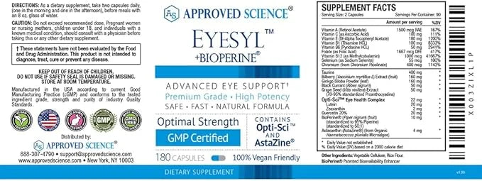 Approved Science EyeSyl 2 Bottles 360 Capsules
