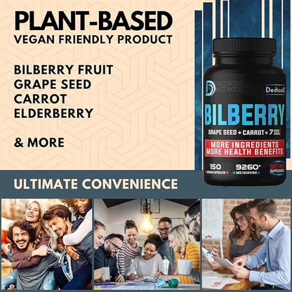 20:1 Bilberry Extract Capsules 9260mg Per 5 Month 10in1 Plus 150 Counts