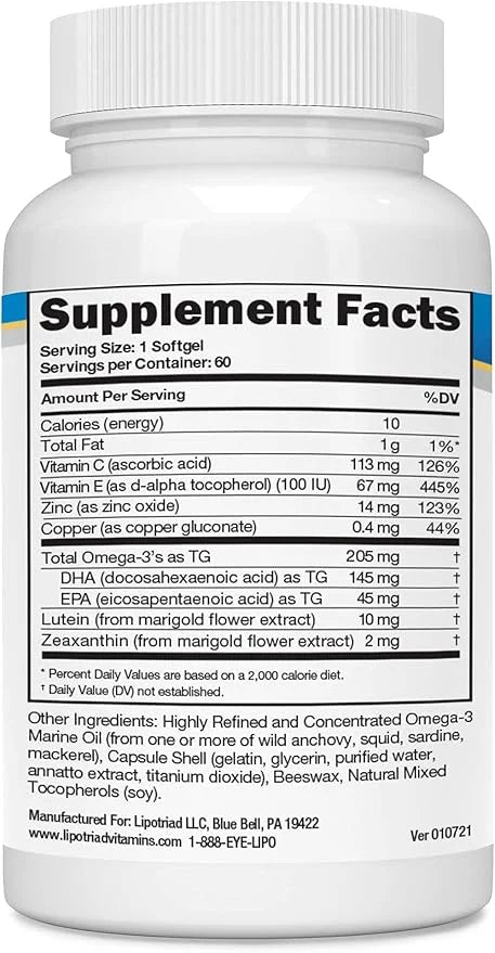 Eye Vitamin and Mineral Supplement 3, Lutein 60 Count