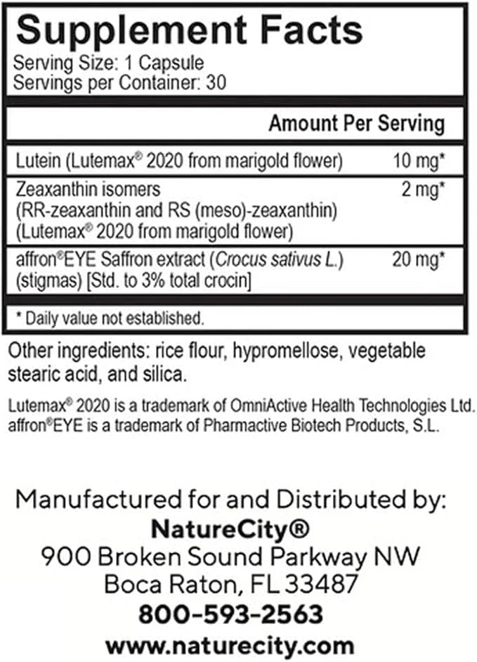True-Vision Eye Health Supplement 20mg - (30 Veggie