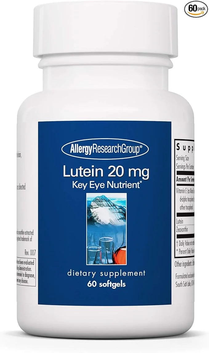 Allergy Research Group Lutein Supplement 20mg Lutein 60 Count