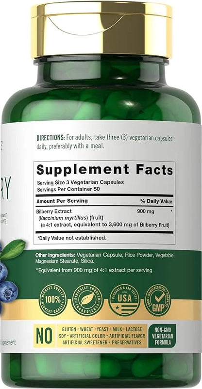 Carlyle Bilberry Extract Capsules 3600mg | 150 Count