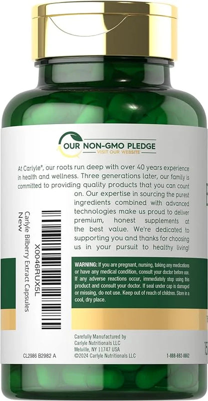 Carlyle Bilberry Extract Capsules 3600mg | 150 Count