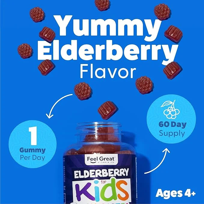 Feel Great Kids Elderberry Gummies 60 Day