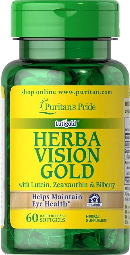 Puritan's Pride Herbavision Gold with Lutein, Zeaxanthin-60 Softgels,