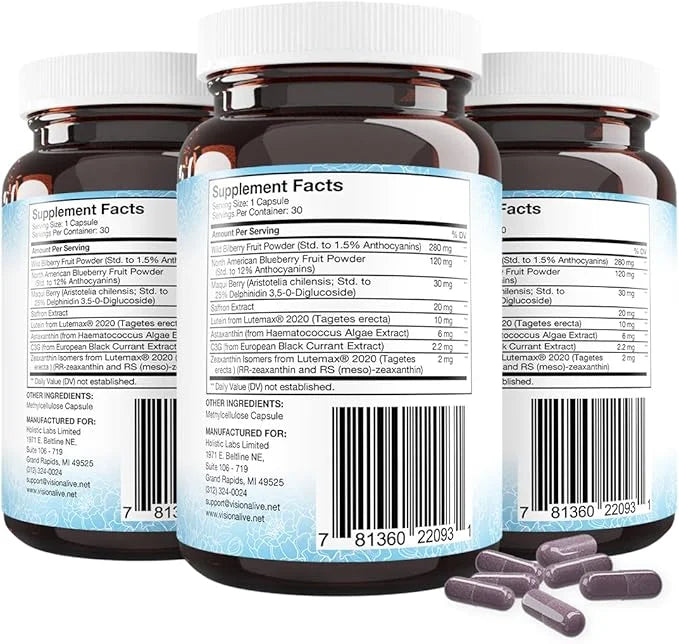 Vision Alive Max with 8 Natural 2020, Bilberries, c3g from (30 Count 3))