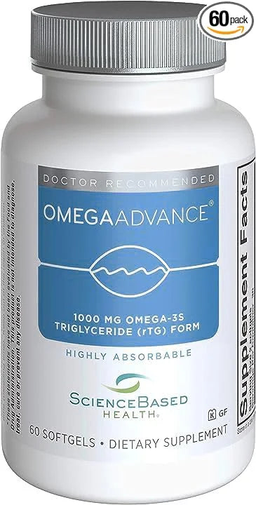 OmegaAdvance Omega-3 Fish Oil Supplement 1000 MG. 60 Softgels