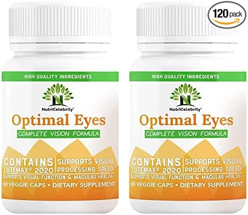 Nutricelebrity Optimal Eyes Vision Formula 2020 Lutein, 60 Capsules 2 Pack