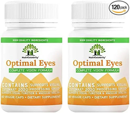 Nutricelebrity Optimal Eyes Vision Formula 2020 Lutein, 60 Capsules 2 Pack