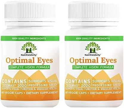 Nutricelebrity Optimal Eyes Vision Formula 2020 Lutein, 60 Capsules 2 Pack