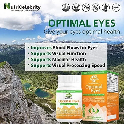 Nutricelebrity Optimal Eyes Vision Formula 2020 Lutein, 60 Capsules 2 Pack