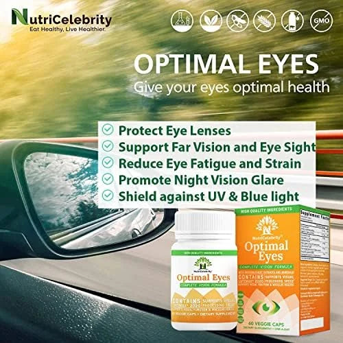 Nutricelebrity Optimal Eyes Vision Formula 2020 Lutein, 60 Capsules 2 Pack